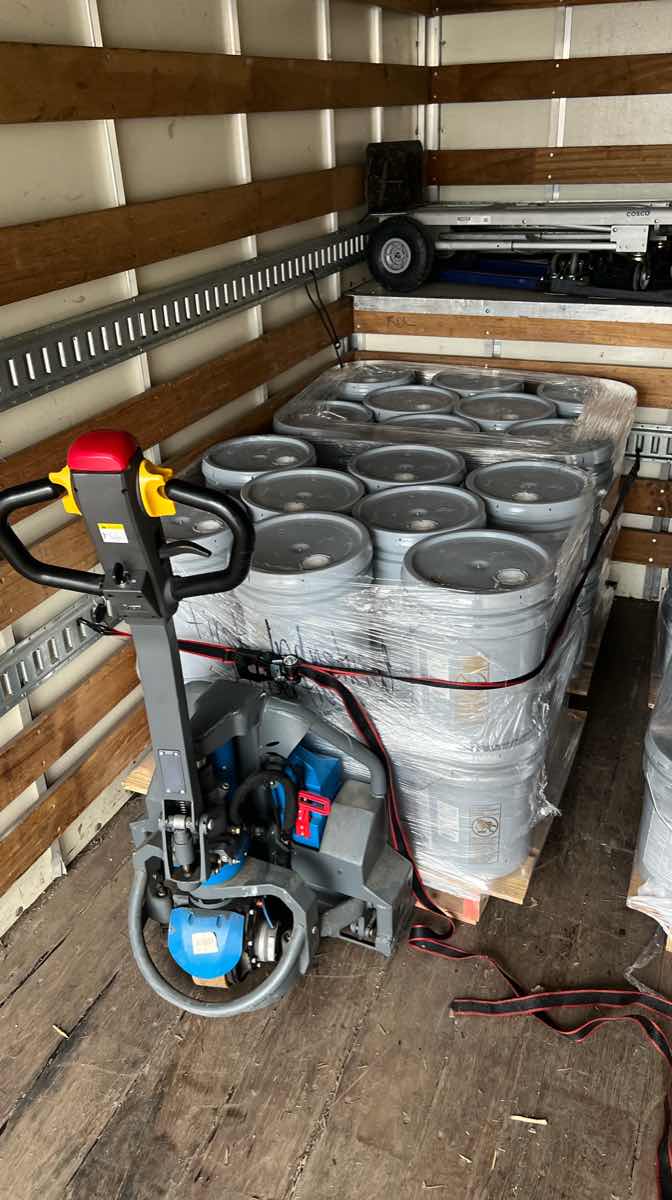 Cargo loaded and ready for delivery on a Curri box truck route