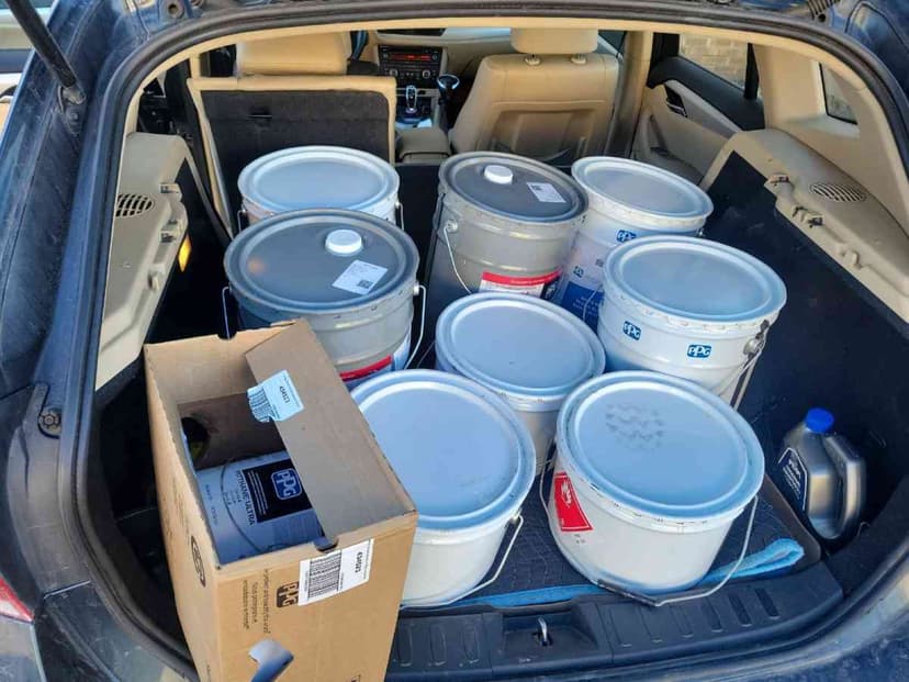 Curri car courier on the road for a same-day light-duty delivery run