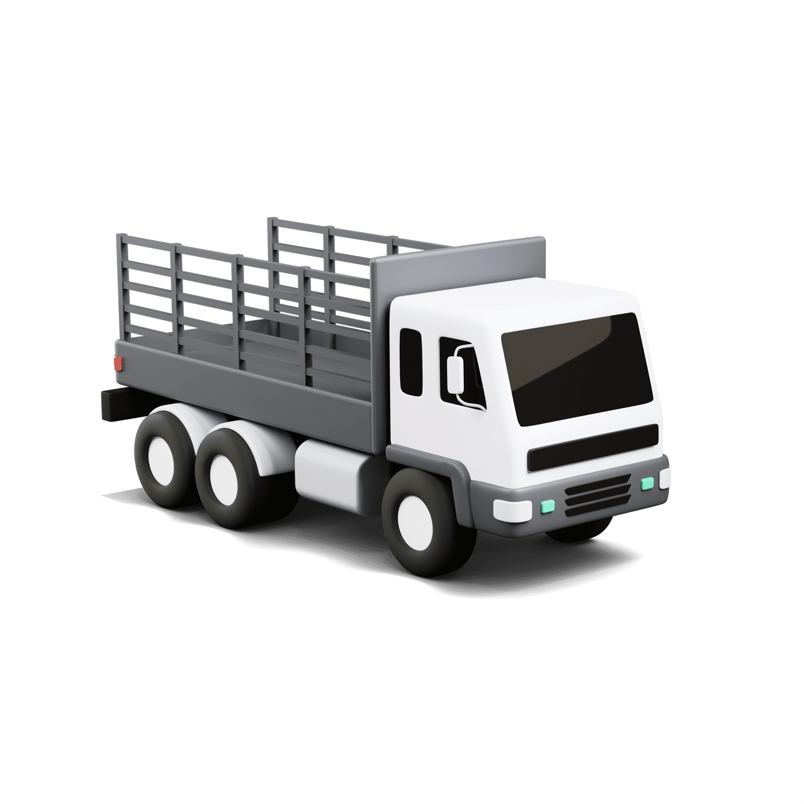 3D render of a Curri fleet stakebed truck for open-bed payloads