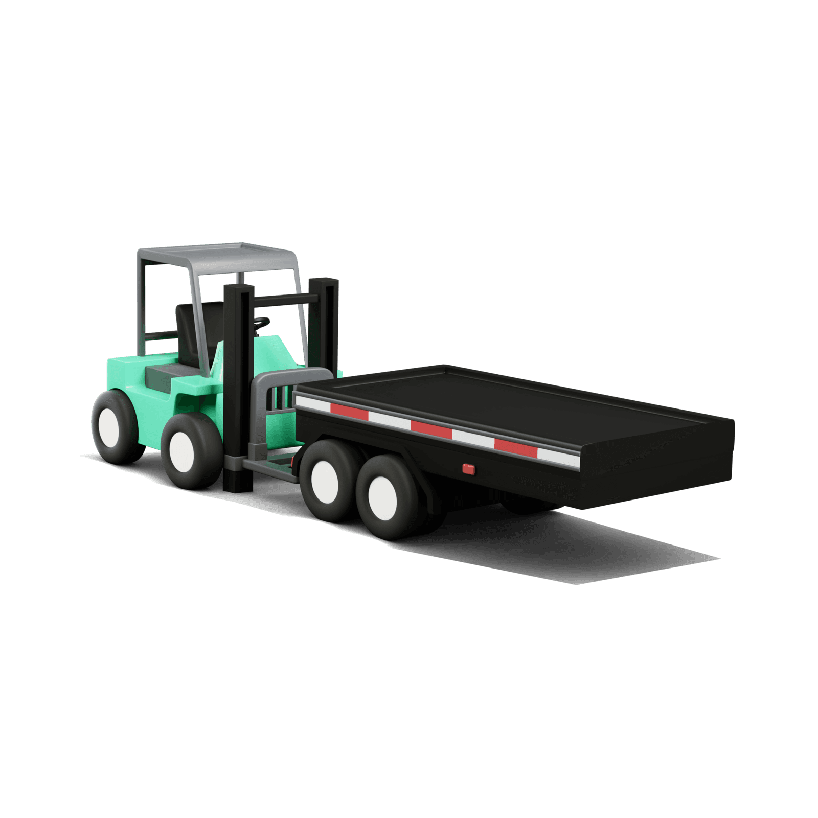 Curri truck-mounted Moffett forklift for unloading without a loading dock
